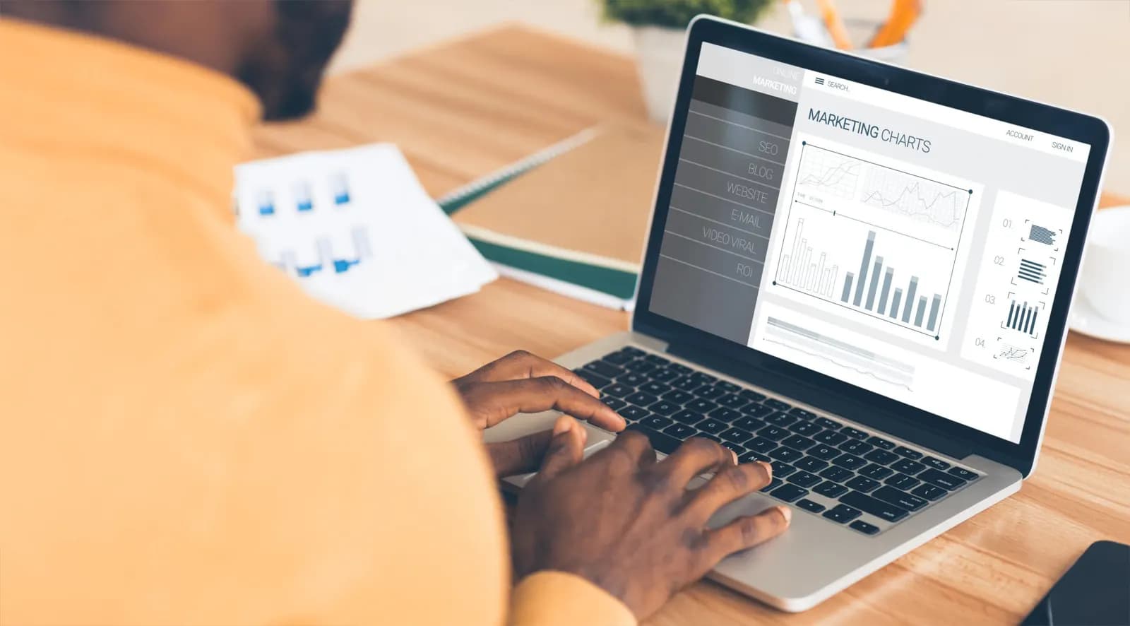 Analytics dashboard on a laptop